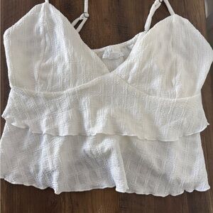 Elegant White Textured Women's Top